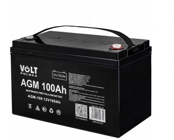 Акумулятор для ДБЖ/інвертора Volt Polska OPTI AGM 12V 100Ah (6AKUV100AG)